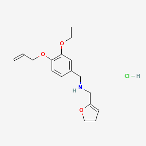 1-(3-ethoxy-4-prop-2-enoxyphenyl)-N-(furan-2-ylmethyl)methanamine;hydrochloride