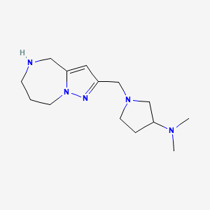 molecular formula C14H25N5 B5285354 N,N-dimethyl-1-(5,6,7,8-tetrahydro-4H-pyrazolo[1,5-a][1,4]diazepin-2-ylmethyl)-3-pyrrolidinamine 