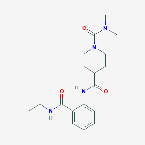 molecular formula C19H28N4O3 B5285362 N~4~-{2-[(isopropylamino)carbonyl]phenyl}-N~1~,N~1~-dimethyl-1,4-piperidinedicarboxamide 