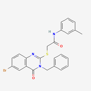 2-[(3-benzyl-6-bromo-4-oxo-3,4-dihydro-2-quinazolinyl)thio]-N-(3-methylphenyl)acetamide