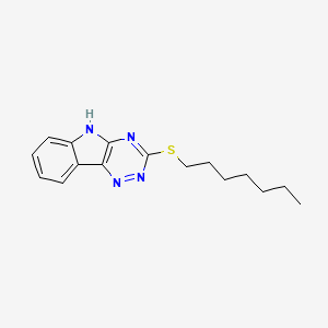 molecular formula C16H20N4S B5285430 3-(heptylthio)-5H-[1,2,4]triazino[5,6-b]indole 