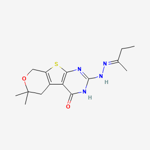 6,6-dimethyl-2-[2-(1-methylpropylidene)hydrazino]-3,5,6,8-tetrahydro-4H-pyrano[4',3':4,5]thieno[2,3-d]pyrimidin-4-one