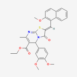 ethyl 5-(3,4-dimethoxyphenyl)-2-[(2-methoxy-1-naphthyl)methylene]-7-methyl-3-oxo-2,3-dihydro-5H-[1,3]thiazolo[3,2-a]pyrimidine-6-carboxylate