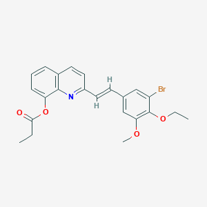 2-[2-(3-bromo-4-ethoxy-5-methoxyphenyl)vinyl]-8-quinolinyl propionate