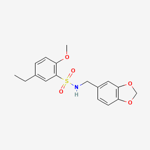 N-(1,3-benzodioxol-5-ylmethyl)-5-ethyl-2-methoxybenzenesulfonamide