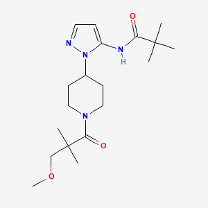 N-{1-[1-(3-methoxy-2,2-dimethylpropanoyl)piperidin-4-yl]-1H-pyrazol-5-yl}-2,2-dimethylpropanamide