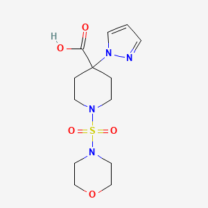 molecular formula C13H20N4O5S B5285683 1-(morpholin-4-ylsulfonyl)-4-(1H-pyrazol-1-yl)piperidine-4-carboxylic acid 