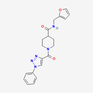 molecular formula C20H21N5O3 B5285689 N-(2-furylmethyl)-1-[(1-phenyl-1H-1,2,3-triazol-4-yl)carbonyl]-4-piperidinecarboxamide 