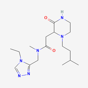 N-[(4-ethyl-4H-1,2,4-triazol-3-yl)methyl]-N-methyl-2-[1-(3-methylbutyl)-3-oxo-2-piperazinyl]acetamide