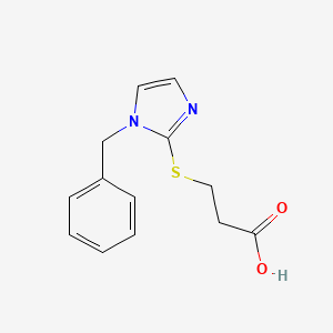 molecular formula C13H14N2O2S B5285748 3-[(1-benzyl-1H-imidazol-2-yl)thio]propanoic acid 