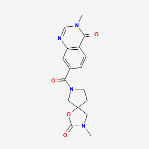 molecular formula C17H18N4O4 B5285782 3-methyl-7-[(3-methyl-2-oxo-1-oxa-3,7-diazaspiro[4.4]non-7-yl)carbonyl]-4(3H)-quinazolinone 