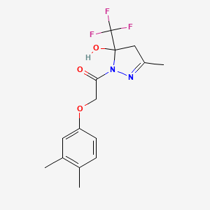 1-[(3,4-dimethylphenoxy)acetyl]-3-methyl-5-(trifluoromethyl)-4,5-dihydro-1H-pyrazol-5-ol