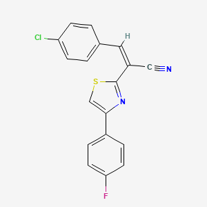 3-(4-chlorophenyl)-2-[4-(4-fluorophenyl)-1,3-thiazol-2-yl]acrylonitrile