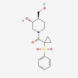 (3R*,4R*)-4-(hydroxymethyl)-1-{[1-(phenylsulfonyl)cyclopropyl]carbonyl}-3-piperidinol