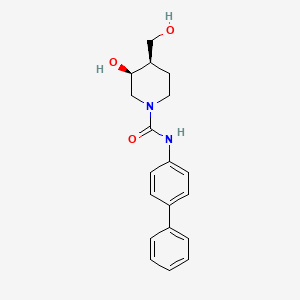 (3S*,4R*)-N-4-biphenylyl-3-hydroxy-4-(hydroxymethyl)-1-piperidinecarboxamide