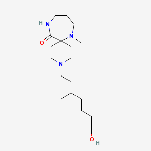 molecular formula C20H39N3O2 B5285835 3-(7-hydroxy-3,7-dimethyloctyl)-7-methyl-3,7,11-triazaspiro[5.6]dodecan-12-one 