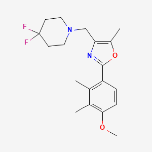 4,4-difluoro-1-{[2-(4-methoxy-2,3-dimethylphenyl)-5-methyl-1,3-oxazol-4-yl]methyl}piperidine