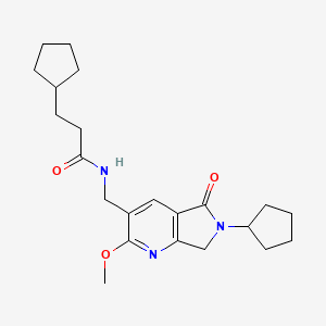 3-cyclopentyl-N-[(6-cyclopentyl-2-methoxy-5-oxo-6,7-dihydro-5H-pyrrolo[3,4-b]pyridin-3-yl)methyl]propanamide