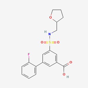 molecular formula C18H18FNO5S B5285871 2'-fluoro-5-{[(tetrahydrofuran-2-ylmethyl)amino]sulfonyl}biphenyl-3-carboxylic acid 