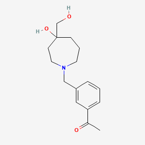 molecular formula C16H23NO3 B5285877 1-(3-{[4-hydroxy-4-(hydroxymethyl)-1-azepanyl]methyl}phenyl)ethanone 