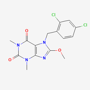 molecular formula C15H14Cl2N4O3 B5285880 7-(2,4-dichlorobenzyl)-8-methoxy-1,3-dimethyl-3,7-dihydro-1H-purine-2,6-dione 