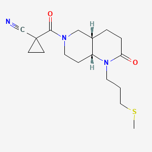 molecular formula C17H25N3O2S B5285883 1-{[(4aS*,8aR*)-1-[3-(methylthio)propyl]-2-oxooctahydro-1,6-naphthyridin-6(2H)-yl]carbonyl}cyclopropanecarbonitrile 