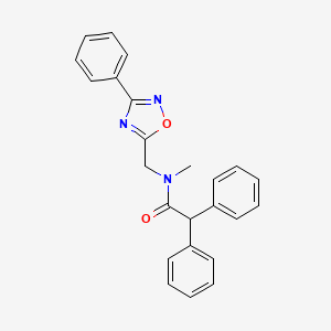 N-methyl-2,2-diphenyl-N-[(3-phenyl-1,2,4-oxadiazol-5-yl)methyl]acetamide