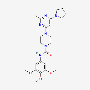 molecular formula C23H32N6O4 B5285905 4-[2-methyl-6-(1-pyrrolidinyl)-4-pyrimidinyl]-N-(3,4,5-trimethoxyphenyl)-1-piperazinecarboxamide 