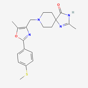 2-methyl-8-({5-methyl-2-[4-(methylthio)phenyl]-1,3-oxazol-4-yl}methyl)-1,3,8-triazaspiro[4.5]dec-1-en-4-one