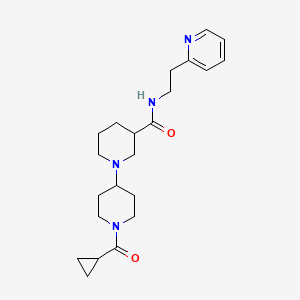 molecular formula C22H32N4O2 B5285921 1'-(cyclopropylcarbonyl)-N-(2-pyridin-2-ylethyl)-1,4'-bipiperidine-3-carboxamide 