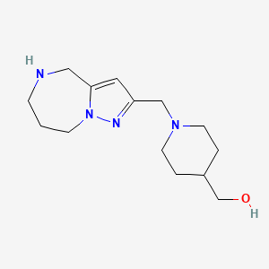 molecular formula C14H24N4O B5285931 [1-(5,6,7,8-tetrahydro-4H-pyrazolo[1,5-a][1,4]diazepin-2-ylmethyl)-4-piperidinyl]methanol 