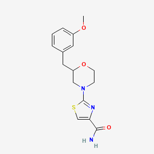 2-[2-(3-methoxybenzyl)-4-morpholinyl]-1,3-thiazole-4-carboxamide