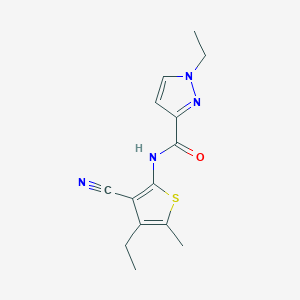 molecular formula C14H16N4OS B5285981 N-(3-cyano-4-ethyl-5-methyl-2-thienyl)-1-ethyl-1H-pyrazole-3-carboxamide 