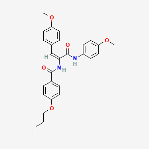 molecular formula C28H30N2O5 B5285987 4-butoxy-N-(2-(4-methoxyphenyl)-1-{[(4-methoxyphenyl)amino]carbonyl}vinyl)benzamide 