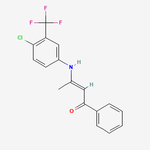 molecular formula C17H13ClF3NO B5286008 3-{[4-chloro-3-(trifluoromethyl)phenyl]amino}-1-phenyl-2-buten-1-one 