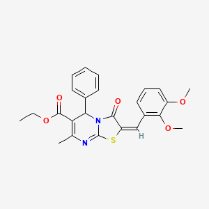 ethyl 2-(2,3-dimethoxybenzylidene)-7-methyl-3-oxo-5-phenyl-2,3-dihydro-5H-[1,3]thiazolo[3,2-a]pyrimidine-6-carboxylate