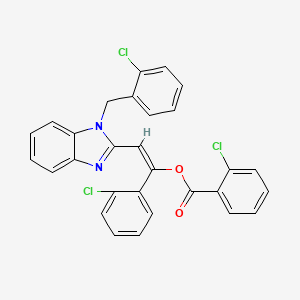 molecular formula C29H19Cl3N2O2 B5286058 2-[1-(2-chlorobenzyl)-1H-benzimidazol-2-yl]-1-(2-chlorophenyl)vinyl 2-chlorobenzoate 