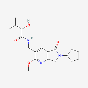 N-[(6-cyclopentyl-2-methoxy-5-oxo-6,7-dihydro-5H-pyrrolo[3,4-b]pyridin-3-yl)methyl]-2-hydroxy-3-methylbutanamide