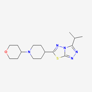 molecular formula C16H25N5OS B5286093 3-isopropyl-6-[1-(tetrahydro-2H-pyran-4-yl)piperidin-4-yl][1,2,4]triazolo[3,4-b][1,3,4]thiadiazole 