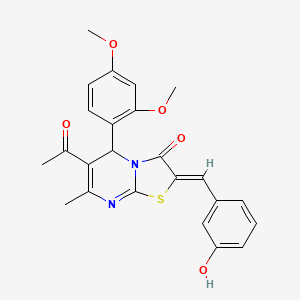 6-acetyl-5-(2,4-dimethoxyphenyl)-2-(3-hydroxybenzylidene)-7-methyl-5H-[1,3]thiazolo[3,2-a]pyrimidin-3(2H)-one