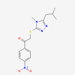 2-[[4-Methyl-5-(2-methylpropyl)-1,2,4-triazol-3-yl]sulfanyl]-1-(4-nitrophenyl)ethanone