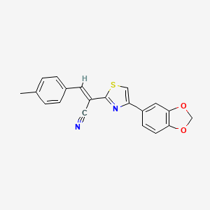 2-[4-(1,3-benzodioxol-5-yl)-1,3-thiazol-2-yl]-3-(4-methylphenyl)acrylonitrile