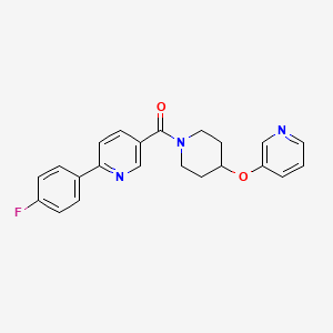 molecular formula C22H20FN3O2 B5286198 2-(4-fluorophenyl)-5-{[4-(pyridin-3-yloxy)piperidin-1-yl]carbonyl}pyridine 