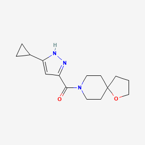 molecular formula C15H21N3O2 B5286294 8-[(3-cyclopropyl-1H-pyrazol-5-yl)carbonyl]-1-oxa-8-azaspiro[4.5]decane 