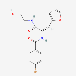 4-bromo-N-[(E)-1-(furan-2-yl)-3-(2-hydroxyethylamino)-3-oxoprop-1-en-2-yl]benzamide