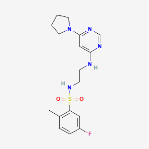 5-fluoro-2-methyl-N-(2-{[6-(1-pyrrolidinyl)-4-pyrimidinyl]amino}ethyl)benzenesulfonamide