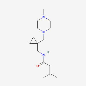 3-methyl-N-[[1-[(4-methylpiperazin-1-yl)methyl]cyclopropyl]methyl]but-2-enamide