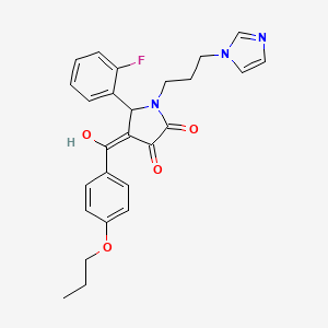 5-(2-fluorophenyl)-3-hydroxy-1-[3-(1H-imidazol-1-yl)propyl]-4-(4-propoxybenzoyl)-1,5-dihydro-2H-pyrrol-2-one