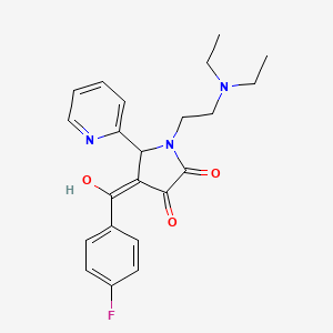 1-[2-(diethylamino)ethyl]-4-(4-fluorobenzoyl)-3-hydroxy-5-(2-pyridinyl)-1,5-dihydro-2H-pyrrol-2-one