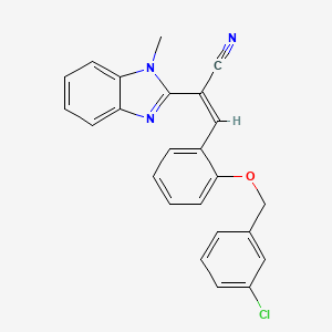 3-{2-[(3-chlorobenzyl)oxy]phenyl}-2-(1-methyl-1H-benzimidazol-2-yl)acrylonitrile